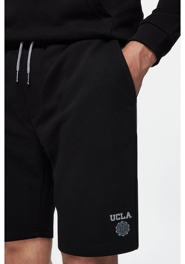 Ucla Randy Siyah Baskılı Baskılı Standard Fit Erkek Örme Şort Siyah