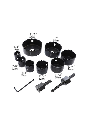 11 Parça Panç Seti Ağaç Kesme Testere Matkap Ucu Takımı Alçıpan Tavan Kesme