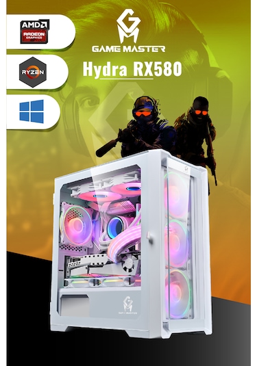 Game Master Hydra RX580 R5-5500 16 GB 512 GB M2 SSD RX580 8 GB Free Dos Masaüstü Oyuncu Bilgisayarı