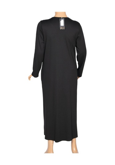 New Shine Kadın Kutlu Büyük Beden Çelikli Yan Cepli Siyah Kap Ceket Siyah