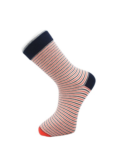 Erkek Çok Renkli Soket Uzun Çizgili Desenli Çorap Dikişsiz 6'lı Paket Çok Renkli