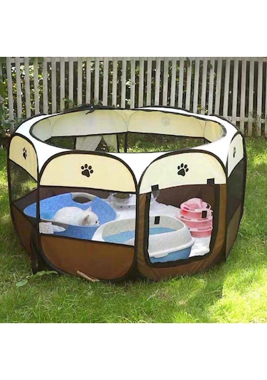 Geeroyoo Taşınabilir Katlanır Evcil Hayvan Çiti - Su Geçirmez Oxford Kumaş, Pvc Ağ İle Güvenli Ve Pratik.