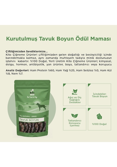 Kito Tavuk Boyun Yetişkin Köpek Ödül Maması 100 G