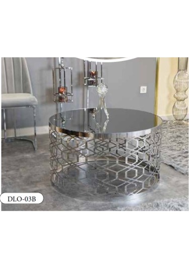 Mim Füme - Gümüş Lazer Kesim Orta Sehpa Gümüş Füme