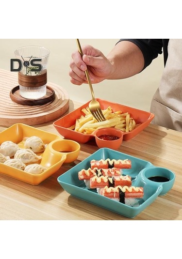 Sarı Hamur Plakası Kaymaz İstiflenebilir Plastik Daldırma Tabağı Suşi Tabağı