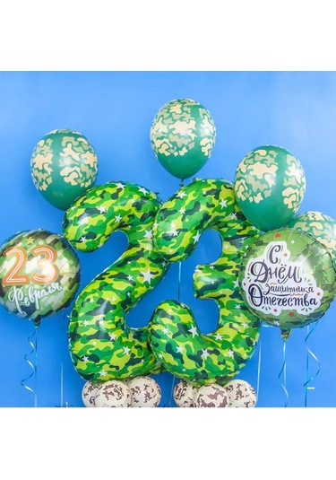 Davajdarit' 23 Şubat Dekoratif Kamuflaj Balonlar 145294302 Zümrüt