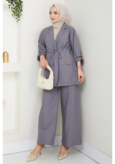 Harpe Ceket Pantolon İkili Takım 1567 - Gri Gri