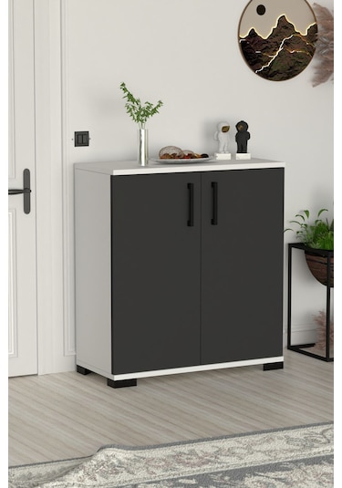 Athena Çok Amaçlı 2 Kapaklı ,kahve Köşesi,mutfak,banyo, Kiler Dolabı Antrasit Gri Antrasit