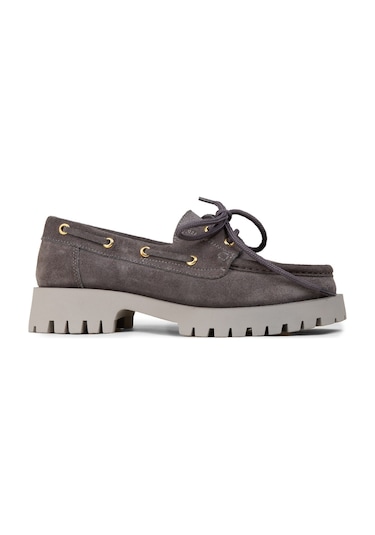 Deery Kadın Hakiki Süet Gri Marin Loafer - 02036zgrıc01
