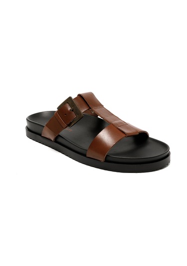 The Sandals Factory Brown Sandalet Erkek M7927 The Sandals Factory Leather Upper Sandals Brown