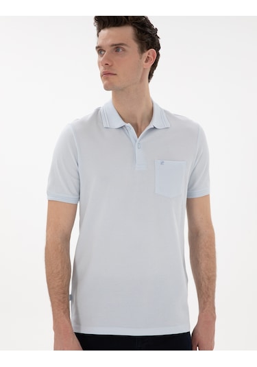 Pierre Cardin Erkek Buz Mavisi Tişört Basic 50306552-vr095 Buz Mavisi