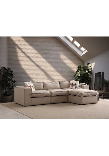 Nevada L Köşe Koltuk Takımı Bej