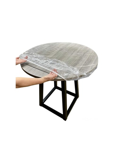 Lemestar Tek Kullandım Silikonlu Yuvarlak Masa Örtüsü - 48r 36-44 İnç Uyumlu Şeffaf Pvc Materyal Diğer