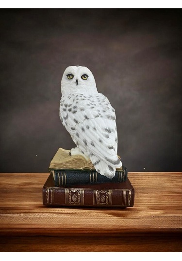 Luxxi Kitap Üstünde Kar Baykuşu Veronese - Ofis Ve Hediyelik Masaüstü Dekorotif Ürünler Ve Aksesuarl