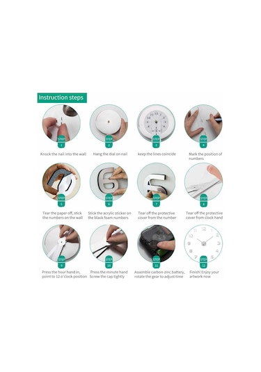 Reedark 3d Dıy Akustik Sessiz Duvar Saati, Modern Tasarım, Ev Ofis Dekoru, Kolay Kurulum, Alüminyum İşaretçiler, 70-120cm Çapı Çok Renki