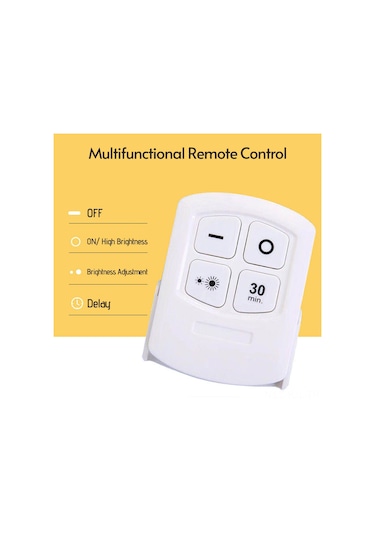 Gajeena Kablosuz Kumandalı Dokunmatik Led Lamba, Mutfak/balkon/raflar İçin Gece Aydını, Pil İle Çalışır Piller Dahil Değil Beyaz