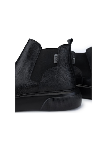 Tamer Tanca Erkek Hakiki Deri Siyah Casual Bot 871 1510 Erk Bot Sk24-25 Sıyah Siyah