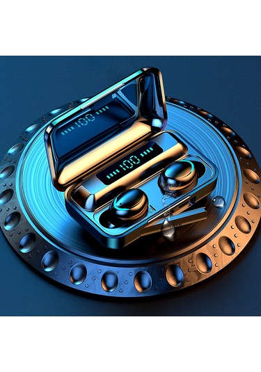 Qingmipy Siyah F9-5c Tws Bluetooth 5.0 Kulak İçi Kulaklık, Spor İçin Tasarlanmış, Akıllı Dokunmatik Kontrol, 1200mah Büyük Kapasiteli Şarj Kutusu İle 4-5 Saat Çalma Süresi