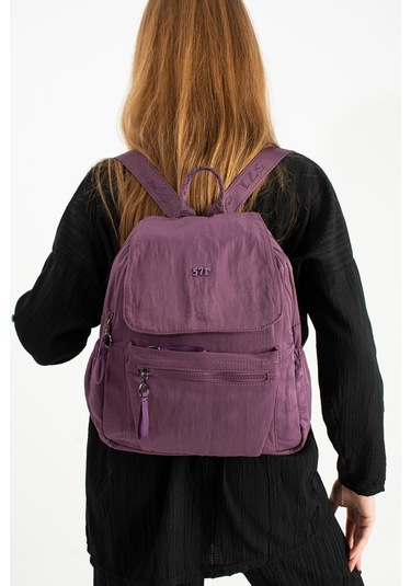 Yumuşak Dokulu Ultra Hafif, Esnek Ve Su Geçirmez Polyamid Kumaş Sırt Çantası Mor Model: 571-13-14b Mor