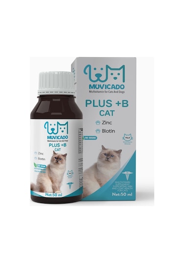 Muvicado Kedi Tüy Sağlığı Damlası Plus +B Kediler İçin Tüy Tırnak Sağlığı Destekleyeci 50 ML