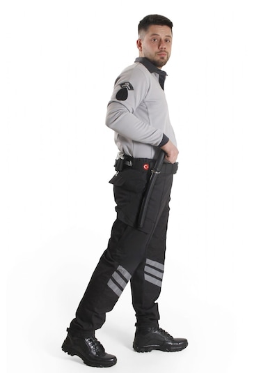 Yeni Tip Kamu Özel Güvenlik Kışlık Sweatshirt Armalı Açık Füme