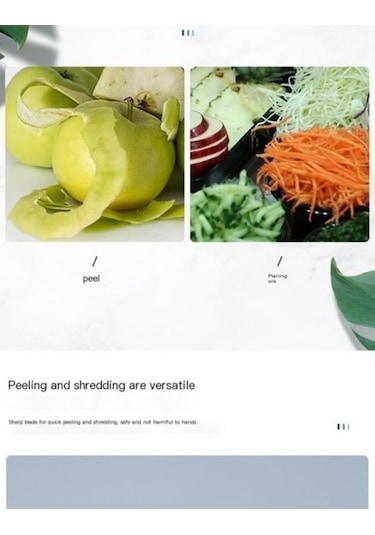 Ev Tipi Çok Fonksiyonlu Meyve Sebze Soyucu Bıçak - Gümüş Renk Gümüş