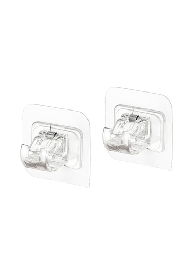 Hfambition Duvar Delik Yok Paspas Çubuk Braketi, Otomatik Yapışkan Arka Yüzü İle Banyo-mutfak Uygun, Abs Malzeme, 2 Adet