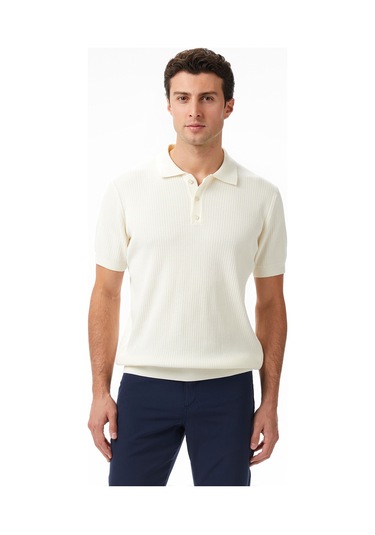 Nautica Erkek Krem Regular Fit Kısa Kollu Triko Düz S55110t Krem