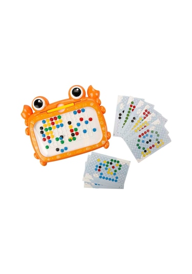 Sevimli Yengeç Manyetik Çizim Tahtası 50 Boncuklu Manyetik Kalemli Çocuk Eğitim Oyuncağı