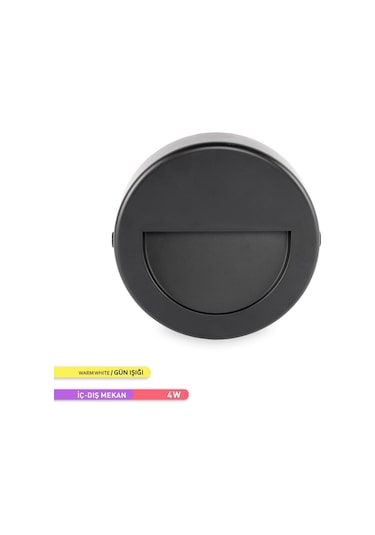 ACK 4W LED Duvar Apliği 3000K Günışığı Siyah Kasa Dekoratif Duvar Gün Işığı