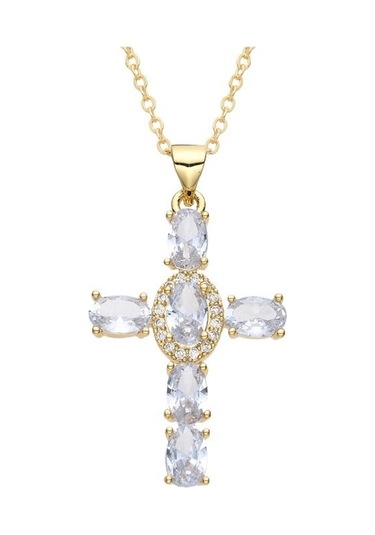 Soulader 2025 Yeni Moda Kadın Hip Hop Tarzı Bakır Mikro Mozaik Zirkon Taşlı Çapraz Kolye Ucu Köprücük Kemiği Zinciri Aksesuar Beyaz