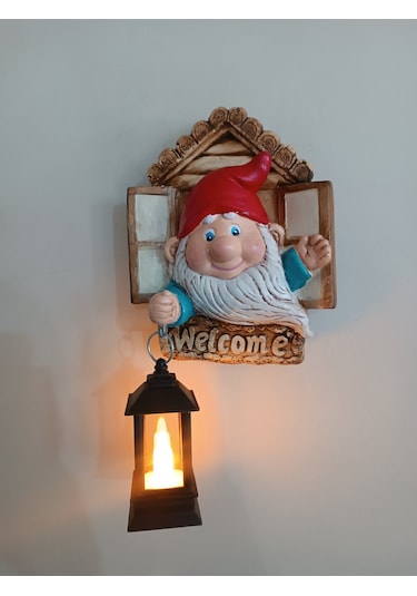 Fenerli Welcome Cücesi Dekoratif Kapı Ve Duvar Süsü Kırmızı