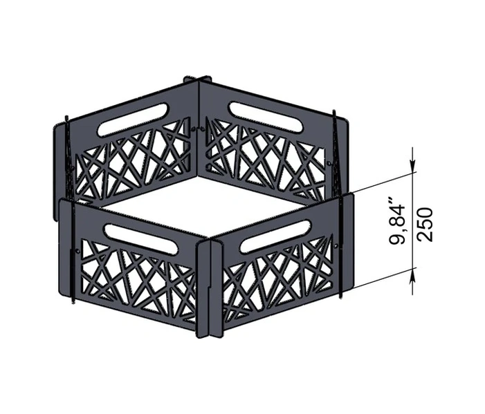 Ateş Çemberi Portatif Desenli Dekoratif Siyah