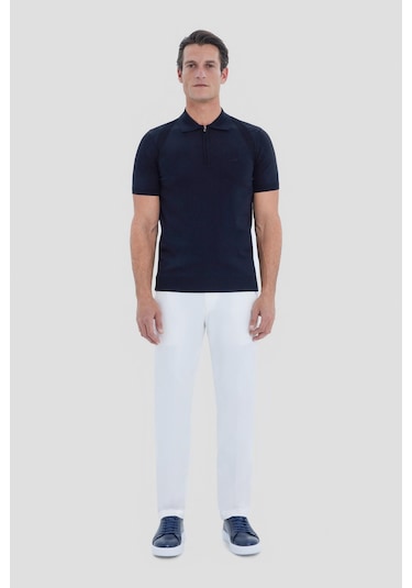 Sabri Özel Erkek Siyah Normal Kesim Regular Fit Viskon Dokulu Triko Polo Yaka Tişört