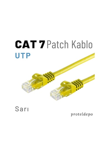 Irenis CAT7 Kablo Ethernet Network İnternet Lan Ağ Kablosu 50  CM-Sarı