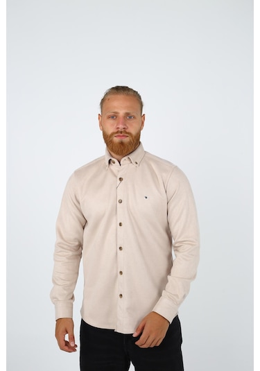 Brango 13241 Erkek Spor Gömlek Bej