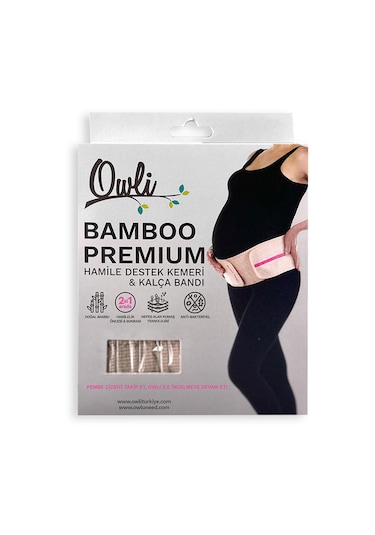 Owli Bamboo Premium Hamile Destek Kemeri 2'Si 1 Arada Siyah