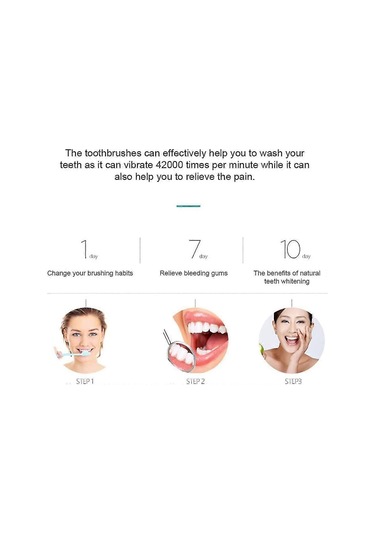 Taşınabilir Elektrikli Diş Fırçası Ipx7 Su Geçirmez Şarj Edilebilir 6 Hız, Beyaz