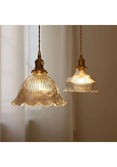 Retro Geometrik Yuvalı Cam Kolye Hafif Bakır Avize, Mutfak Adası Yemek Odası İçin Sanatsal Damla Tavan Aydınlatma Armatürü Loft Bakır