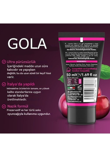 İntimateline Luxuria Gola Kiraz Aromalı 50 Ml Oral Jel