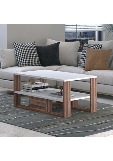 Bicabin Floransa Dekoratif Orta Sehpa Garda Beyaz (Coffee Table)