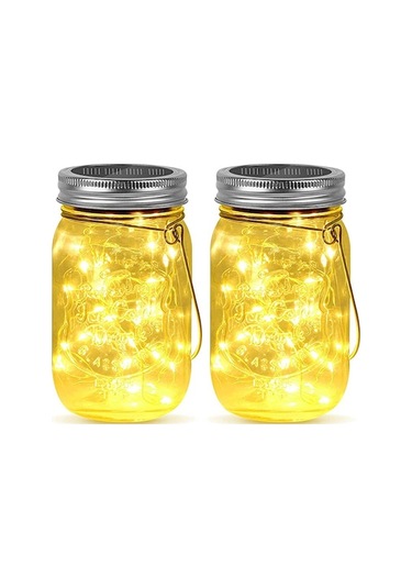 Güneş Enerjili Cam Süs Lambası, 2700k Yumuşak Sıcak Beyaz Işık, Ip65 Su Geçirmez, 2 Adet Hediyelik Kutuda