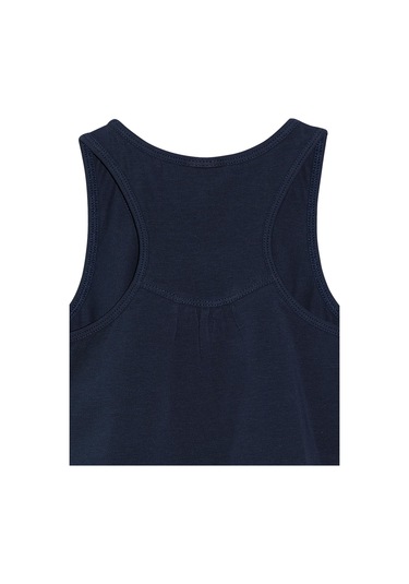 Lovetti Koyu Lacivert Kız Çocuk Arka Büzgülü Yüzücü Atlet Koyu Lacivert