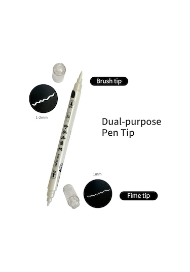 Qingmipy 12 Renkli İki Uçlu Metal Kalem Seti - Çizim, Kontur Çizme Ve Grafik Çalışmaları İçin 1-2mm Uçlar Çok Renkli