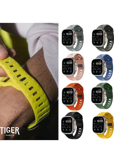 Apple Uyumlu  Watch 9-8-7-6-5-4-3-se / 38-40-41 Mm Armour Dynamıc Silikon Kordon