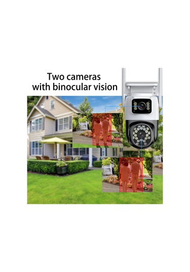 Fhd 2mp Çift Kameralı Çift Ekranlı Ptz Outdoor Güvenlik Kamera...