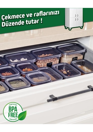 Offbox Buzluk Sebze Bakliyat Et Gıda Saklama Kabı - 2 Lt. - 10 Adet Şeffaf