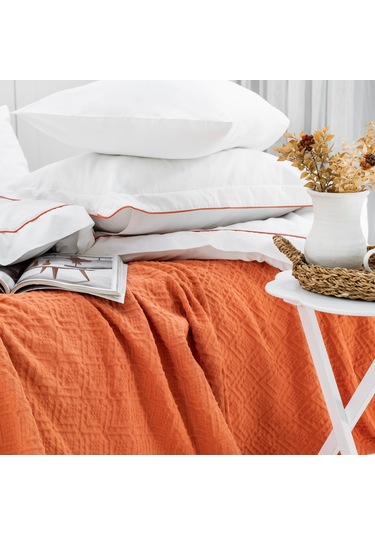 Schafer Home Kylie Yatak Örtüsü Nevresim Seti 7 Parça-kiremit Kiremit