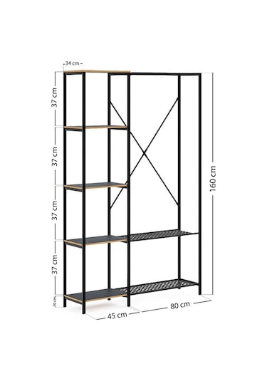 Çok Amaçlı Metal Ayaklı Raflı Dolap Ayakkabılık Füme 1372