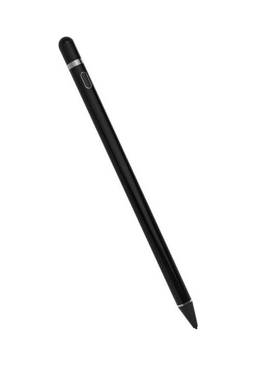 Fastbuy Siyah Aktif Kapasitif Kalem - Bakır Uç + Kadife Uç, 8 Saat Kullanım, Usb Şarjlı Samsung Uyumlu, Microsoft, Dell Dışın